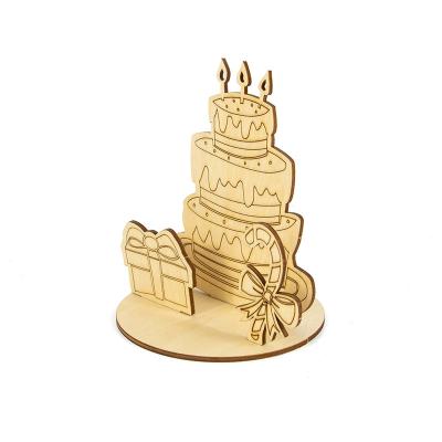 China Europe Happy Birthday Cards with Engraved Birthday Cake Shape for sale