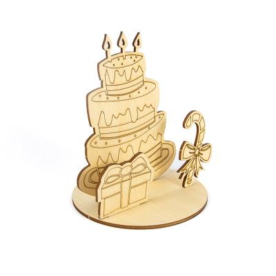 China Europe Happy Birthday Decoration Laser Cutting Wooden Happy Birthday 3D Greeting Cards for sale