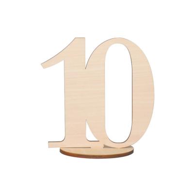 China Eco - Friendly 10pcs Wooden Wedding Table Number 1-10 Racks for sale