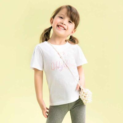 China Cartoon Breathable Kids Short Sleeve Stripe Embroidery Baby Breathable Clothing Cotton Casual T-Shirt for sale