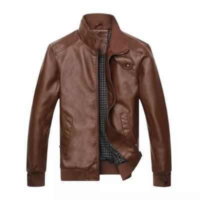 China 2020 new men's clothing wholesale breathable leather men's slim fit motorcycle foreign trade style men's leather jacket for sale