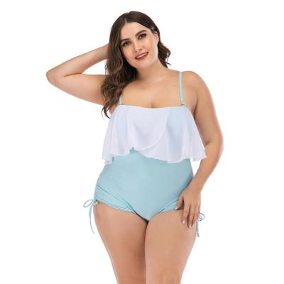 China Nylon and Spandex plus size swimsuit for women summer plus size halter swimwear bathing suit beach wear top for sale