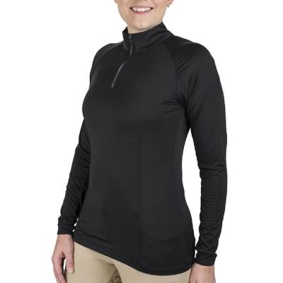 China Quick Dry Women Jumper Long Sleeves Base Layer Quarter-Zip Quarter-Zip Neck UPF 50+ Sun Shirt for sale