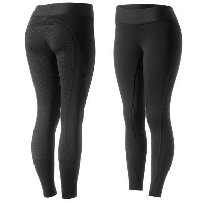 China Quick Dry Women's Winter Fleece Lined Silicone Full Seat Riding Tights for sale