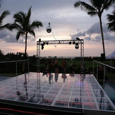 China Performance Heavy Duty Adjustable Glass Stage For Wedding for sale