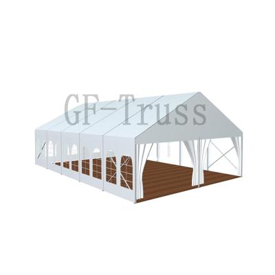 China Professional Aluminum Curved Outdoor Events Stage Oxford Boot / PVC Tent Customized for sale