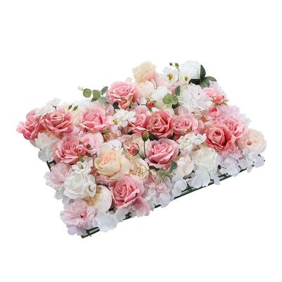 China Wedding Occasion Artificial Flower Wall Cloth Flower Wall Panel For Decoration Wedding Colorful for sale