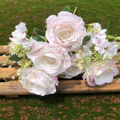 China Wedding Wholesale Price Artificial Silk Rose Hydrangea Flower For Wedding Decoration for sale