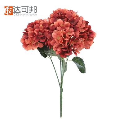 China High Quality Silk Medium Artificial Flower Head Wedding Decorative Home Flowers Hydrangea For Wedding for sale