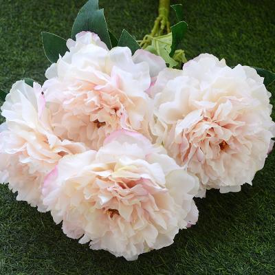 China BH002-2 Party Flower Factory Low Price Artificial Flower Silk Peony Bouquet For Wedding Favors for sale