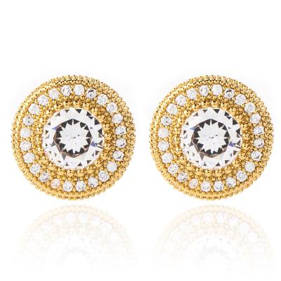 China Hot Selling Hip Hop Round Zircons Style Stud Earrings For Men And Women for sale