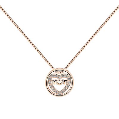 China CLASSIC Polupar 925 Sterling Silver Rose Gold Love Necklace for Mother for sale