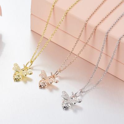 China 2018 Fashion Pretty Antique Bee Fashionable Brass Necklace For Women Jewelry for sale