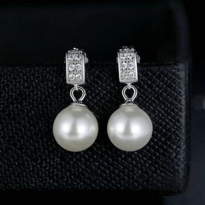 China Hot Sales Fashionable S925 Sterling Silver Elegant Pearl Drop Earrings For Women Jewelry Gift for sale