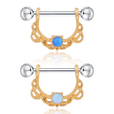 China Body Jewelry Stainless Steel Adjustable Nipple Ring For Christmas Gift for sale