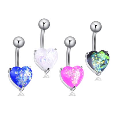 China Opal Body Jewelry Blue Belly Ring Wholesale Adjustable for sale