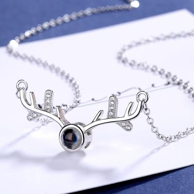 China 2019 Best Love Gift Deer Antlers 100 Deer Necklace I Love You For Couples for sale