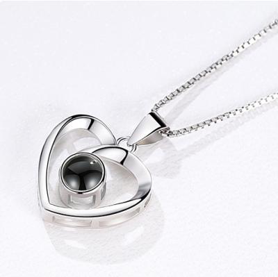 China Fashion Jewelry S925 Heart I Love You In 100 Languages ​​Necklace For Couples Gift And Anniversary Gift for sale