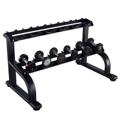 China Gym Trainer Wholesale Automatic Freeweight Indoor Commercial Integrated Two Tier Vertical Dumbbell Rack for sale