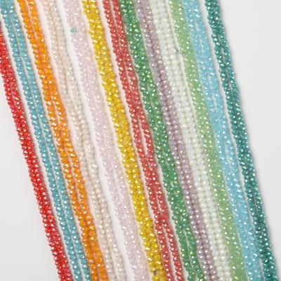 China New Brilliant Crystal 2x3mm Color Faceted Crystal Round Glass Beads For Jewelry Making Jewelry Diy Wholesale Jewelry Beads for sale