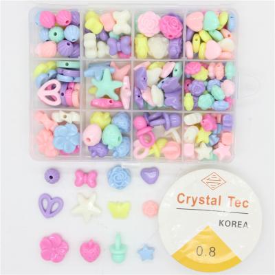 China Beautiful Flower Candy Acrylic Bracelet Bead Craft Kit Set Pony Beads Kit Crystal Beads Bulk Type Loose Accessory Original Wholesale for sale