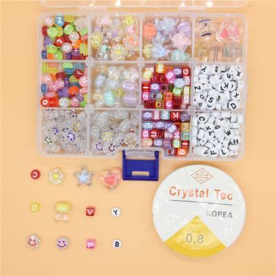 China Lovely Letter Acrylic Beads Set in Box for Rings Jewelry Making Weaving Bead Kit Bracelets Maker DIY Accessories Alphabet Seed for sale