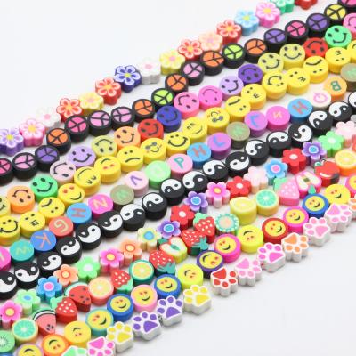 China BOHOEVER 10mm Ceramic Smile Face Fruit Animals Hot Selling Polymer Clay Loose Beads For Women DIY Jewelry Making Accessories for sale