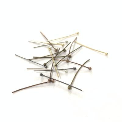 China Jewelry Accessories 100pcs 22gauge Thickness 28mm Length Copper Ball Pins Jewelry Accessories For Jewelry Making for sale