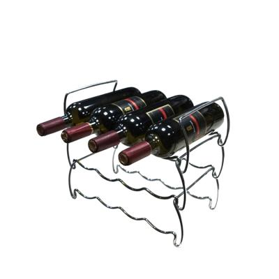 China Convertible 3-Tier Bottle Wine Rack Red Wine Storage Rack Stackable Rack / Assemble Metal Chrome Wine Rack for sale