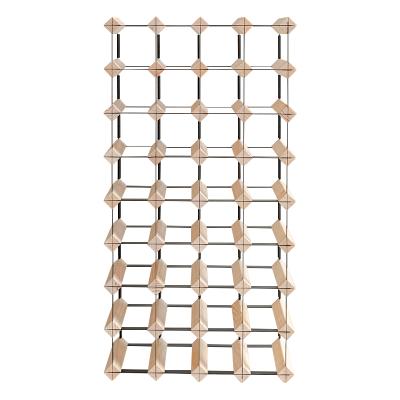 China Classic 36 Solid Wood Bottle Natural Wood And Metal Wine Rack for sale