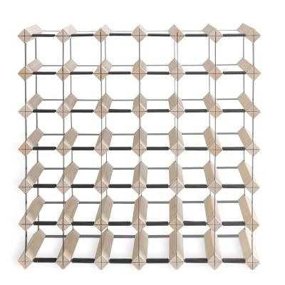 China Minghou Factory Solid Wood and Metal Wine Cellar Manufacturer 42 Bottle Racks Display Rack Socket Wine Bottles for sale