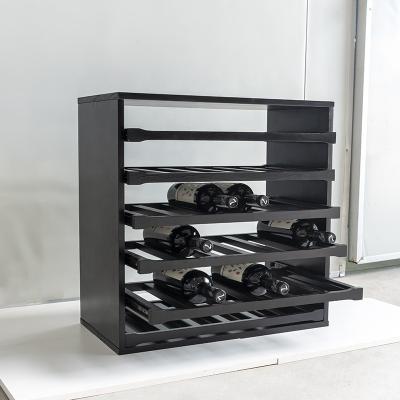 China Other Sliding Wine Rack 36 Bottle Cube Wine Racks Black Wine Rack For Wine Cellar Or Home Use for sale