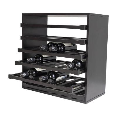 China 2021 Other Style Modern Black Color Cellar Racks Show 36 Bottles Sliding Wine Racks for sale