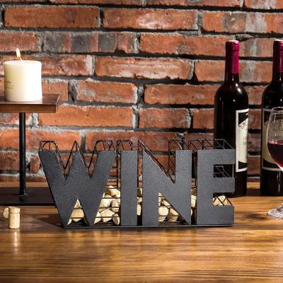 China Sustainable Wine Racks Letter Wine Cork Rack Metal Wire Countertops Mouths Collections For Sale for sale