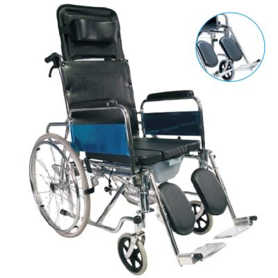 China Hospital/Home Hospital Commode Foldable Manual Wheelchair for sale