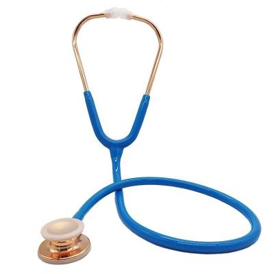 China Daily checks Rose Gold medical professional earhang stethoscope with silicone earphones for sale