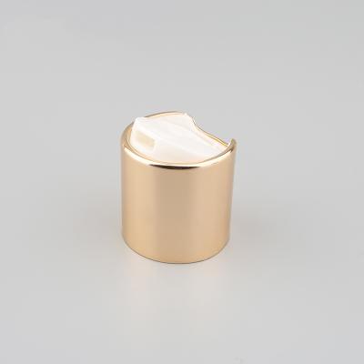 China Non Flip 24/410 Gold Round Plastic Flip Top Caps , Plastic Disc Cap for sale