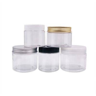 China BEAUTY PACKAGING 1oz 2oz 4oz 30ml 40ml 50ml 60ml 80ml 100ml 120ml clear PET plastic jar plastic jar with white aluminum lid inner seal for sale