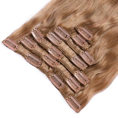 China Natural Soft Blonde Virgin Remy Kinky Curly Seamless Curly Hot Sale Balayage Clip In Hair 100% Hair Extensions for sale