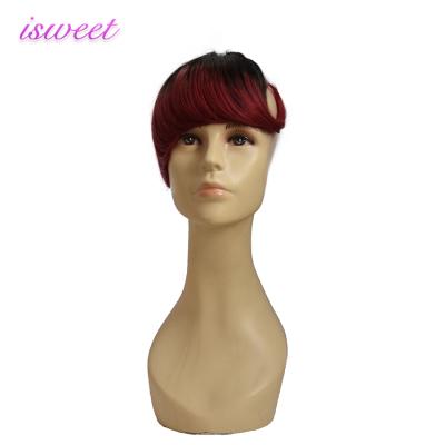 China Over 1 Year Remy Ombre Color Clip In Bangs Hair With PVC Bag for sale