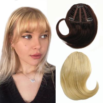 China Brazilian Hair or Customized Superb Natural Detachable Weave Remy Brazilian Blonde Clip In Straight Bangs Hair Bangs for sale