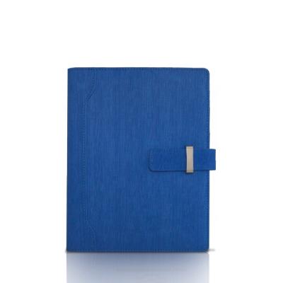 China PU Leather Blue Reusable Hardcover Book 2021 Logo Binder A5 Magnetic Notebook Custom Hardcover Notebooks for sale