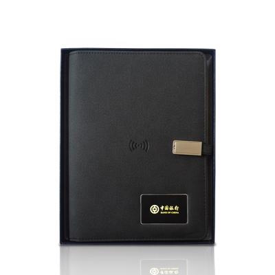 China Magnetic Business Diary Notebook with Power Bank and USB Wireless Workout Binder Instant Notebook for sale