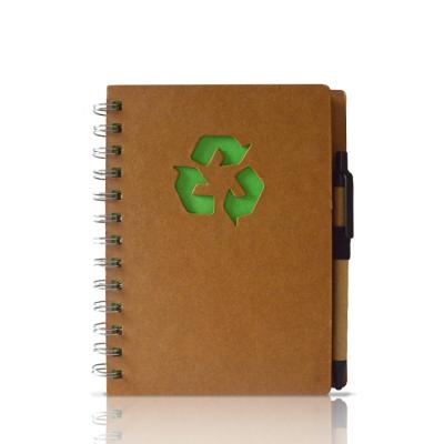 China Eco-Friendly Paper Custom Cover Hardcover Book Packaging Spiral Notebook with Pen A5 Inspirational Spiral Notebooks for sale