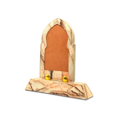 China High Quality Minimalist PU Leather Mirror Holder for Arts Painting Projects Decoration PU Leather Craft Mirror Holder for sale