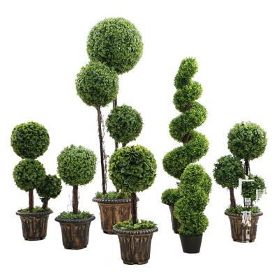 China CLASSIC High Quality Artificial Potted Ball Tree Topiary Plants Bonsai Plants Potted Artificial Tree For Sale for sale