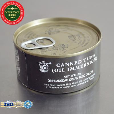 China Canned tinned tuna 175g can of tuna immersed in oil for sale