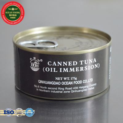 China Canned Seafood Fish Oil Canned Tuna Canned Oil Flavor 0.175 Kg Tuna. 175g NC body supply ≥60% with 3 years shelf life for sale