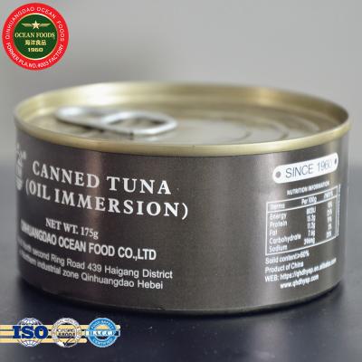 China Canned Seafood Tuna Fish Oil Flavor 0.175 Kg Tuna Canned Food. 175g NC body supply ≥60% with 3 years shelf life for sale