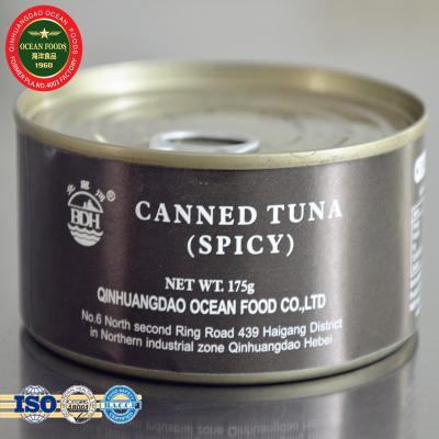 China Canned tuna with chili sauce tasty and spicy canned food for sale